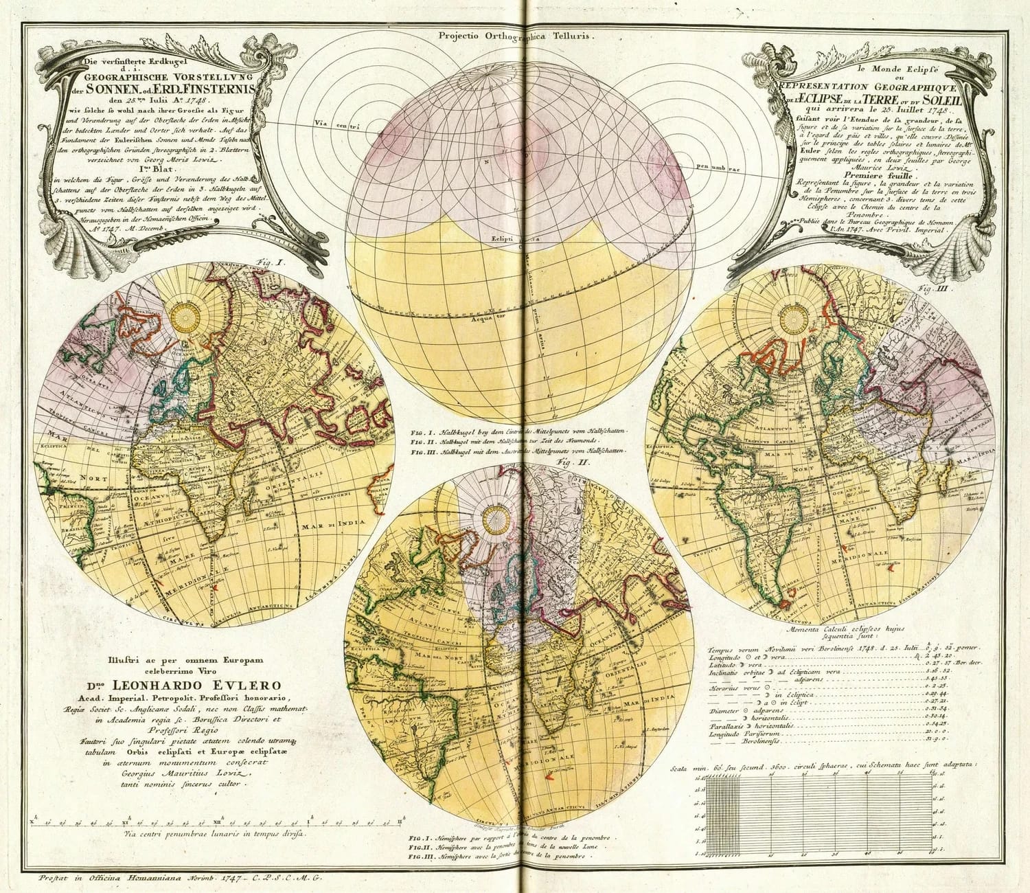 a colorfully illustrated map of an eclipse and its path